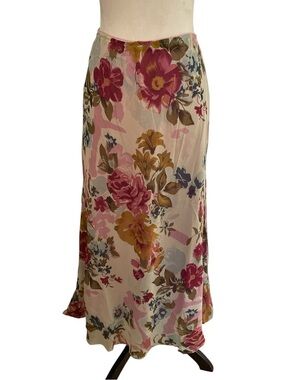 Vintage 90s Angie Floral Slip Maxi Skirt Deadstock Size 8 NWT